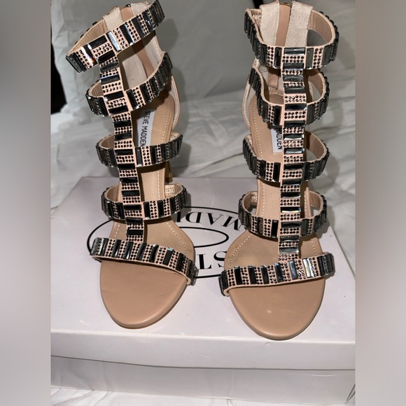NEW Steve Madden Crystal Sandals Sz 10 Tan - Picture 9 of 9
